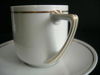 ROSENTHAL Classic Rose Art Nouveau Demi   Cup and Saucer, White & Gold