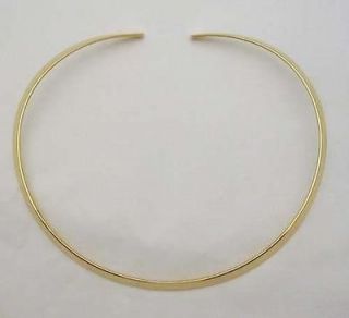 New Shiny Gold 6mm Flat Round Choker Collar Necklace Wire