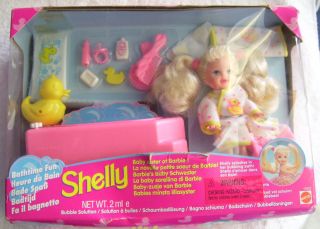 1995 Mattel Shelly Doll Bathtime Fun Set Friend of Kelly Barbie