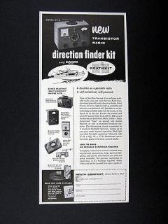 Heath Heathkit Transistor Radio Direction Finder Kit 1958 print Ad 