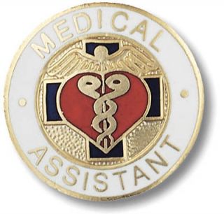Medical Assistant Nurse Insignia Emblem Pin W/Safety