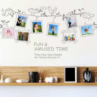 Birds Song Photo Frame Family Memory Wall Decor Sticker Decals Art