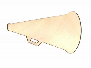 Megaphone Unfinished Flat Wood Shapes Cut Outs M601 Variety Sizes 