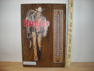 Vintage Marlboro Man Tobacco Cigarette Advertising Thermometer NICE 
