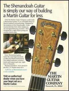THE 1989 MARTIN SHENANDOAH GUITAR AD 8X11 ADVERTISEMENT SUITABLE FOR 