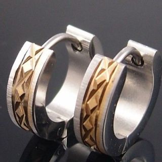 mens gold hoop earrings in Jewelry & Watches