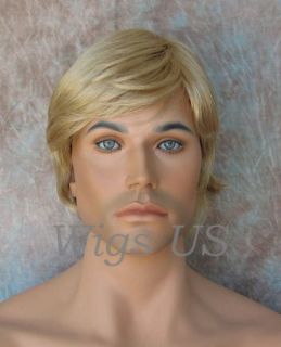 MENS WIG Short straight layers mens hairpiece wig Blonde Red Brown