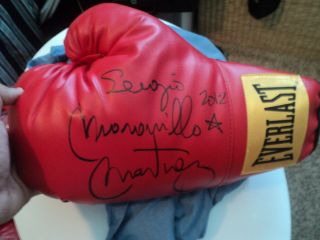   Maravilla Martinez Signed Red Everlast Boxing glove with proof