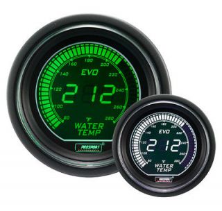 Evo Series Water Temperature Gauge Electric 52mm 2 1/16 Green and 