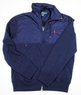 NWT Ralph Lauren POLO Mens Sweater Jacket with HOOD Navy