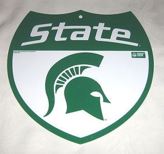 Large MICHIGAN STATE SPARTANS Shield Sign #5b   New**