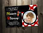 MICKEY MOUSE BIRTHDAY PARTY INVITATION 1ST PERSONALIZED INVITES F4  9 