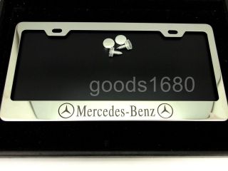 Merceds Benz Chrome Metal Stainless Steel License Plate Frame Holder 