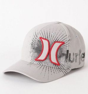 Hurley Pale Gray Smoker Flex Fit Hat Ball Cap New NWT