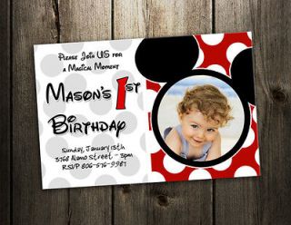 MICKEY MOUSE PARTY INVITATION BIRTHDAY PHOTO BABY CUSTOM INVITES   9 
