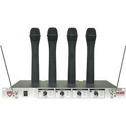   Nady 401X Quad WHT Handheld VHF Wireless Microphone System Set A
