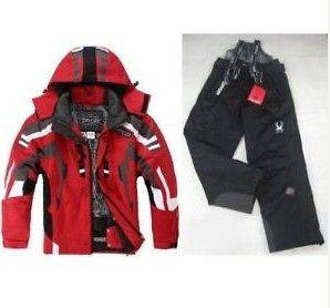RED Mens ski suit Jacket Coat + Pants snowboard Clothing. M XXL.EMS 