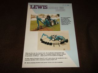 Digger Brochure. Lewis Landlord 200 Backhoe. 1988. Compact Tractor 