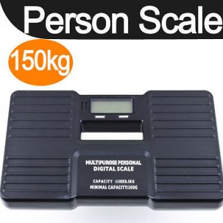 Portable Digital Bathroom Body Weight Scale 150KG 100g Black