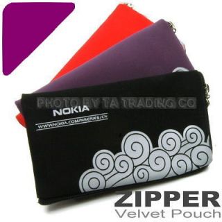 Zipper Velvet Fabric Pouch Case Pocket For Nokia 702T T7 00 X2 01 X7 