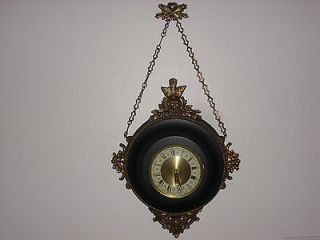   Day Tole & Gold Gilt Decorations Hanging Clock Made in Germany