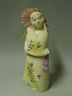 Japanese Ceramic HAKATA NINGYO Doll 20cm / Umbrella