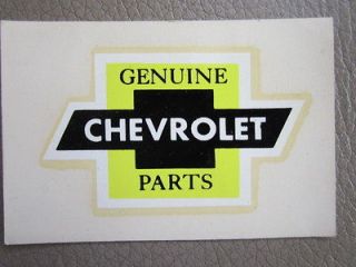 NOS VINTAGE 60s CHEVROLET GENUINE PARTS DECAL  WORKS GREAT AFTER 45 