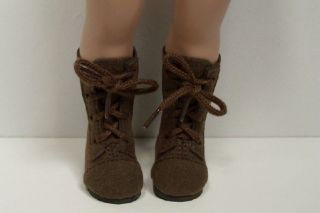 DARK (DK) BROWN Faux Suede LaceUp Boots Doll Shoes For 10 Ann Estelle 
