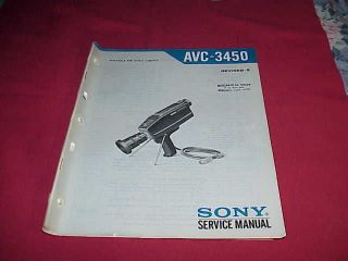 ORIGINAL SERVICE MANUAL For SONY AVC 3450 VIDEO CAMERA