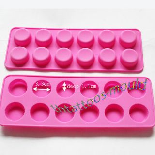   ROUND CHOCOLATE CAKE SOAP MOLD MOULD 12 HOLES 26 X 9.5 X 1.5CM