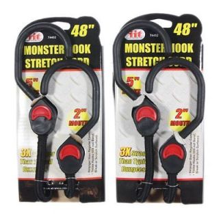 48 Monster Hook Bungee Stretch Cords 3x Stronger Tie Down Binds 