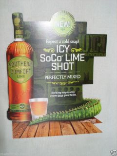 SOUTHERN COMFORT WHISKEY   SOCO & LIME WINDOW CLING NEW