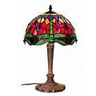   Green Dragonfly Stained Glass Tiffany Style Table Lamp Bronze Base
