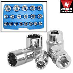 DRIVE DR SOCKET WRENCH TOOL SET KIT FOR REMOVING ROUNDED DAMAGED 