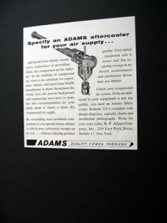 Adams Aftercooler compressed air systems 1961 print Ad