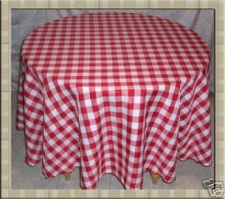 Checkered Tablecloth 72 inch Round New 7 color choice Gingham
