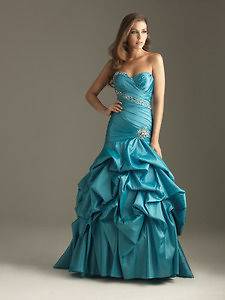 NIGHT MOVES Prom Dress 6222 Turquoise Size 12 NWT