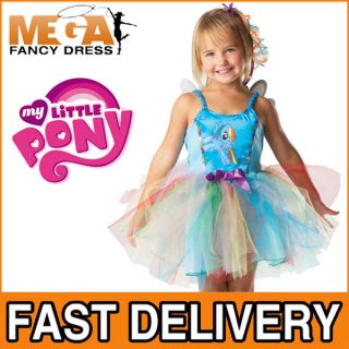 Rainbow Dash My Little Pony Girls Fancy Dress Tutu Fairy Kids Costume 