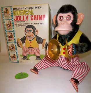 Original Rare Vintage JOLLY CHIMP Clapping Musical Monkey  Japan