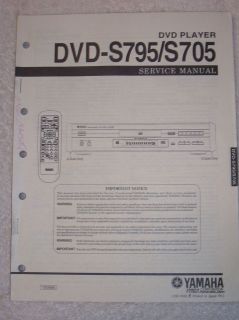 Yamaha Service Manual~DVD  S7​95/S705 DVD Player