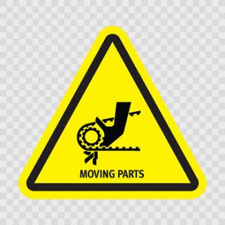   Sticker Triangle Vinyl Sign Danger Machinery Moving Parts Symbol X4353