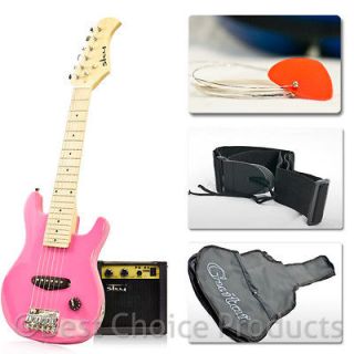 Electric Guitar Kids 30 Pink Guitar With Amp + Case + Strap and More 