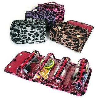   Pouch Bag Leopard Pattern Accessory Organizer Cosmetic Case Gray