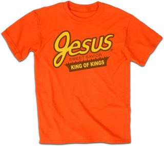 Sweet Jesus   Reeses Parody ~ Adult Christian T Shirt ~ Orange 