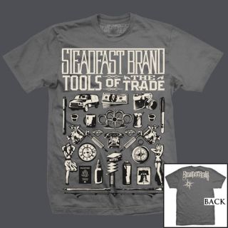NEW W/ TAGS Steadfast Brand TOOLS OF THE TRADE Tee Shirt GREY SMALL 