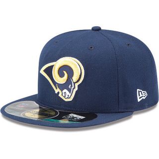 NFL NEW ERA 59FIFTY fitted ST. LOUIS RAMS NAVY HAT CAP 6 7/8   8