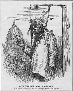 NATIVE AMERICAN, GIVE THE RED MAN A CHANCE, THOMAS NAST