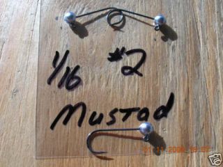50 1/16 oz Ball Head Jigs Mustad #2 Steelhead Hooks