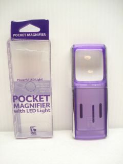 PACK   3X LED LIGHTED MAGNIFIER BY GREAT POINT LIGHT   PURPLE