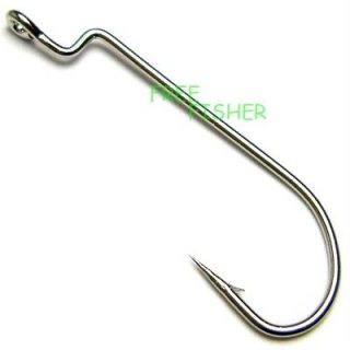 100 pcs fishing hooks 39121 new WORM silver 4/0# WITH eye